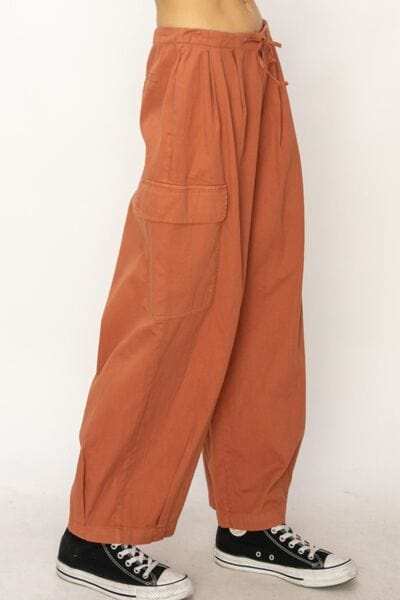 HYFVE Drawstring Cargo Wide Leg Pants - Trendsi - Flyclothing LLC