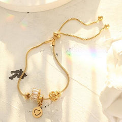 Heart Charm Titanium Steel Bracelet - Trendsi