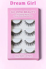 SO PINK BEAUTY Faux Mink Eyelashes 5 Pairs - Trendsi - Flyclothing LLC
