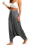 Tied Mid Waist Long Harem Pants - Trendsi - Flyclothing LLC