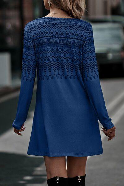 Printed Round Neck Long Sleeve T-Shirt - Trendsi