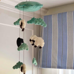 Blue Felt Counting Sheep Mobile - Global Groove - Global Groove