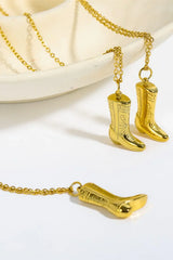Cowboy Boot Pendant Stainless Steel Necklace - Trendsi - Flyclothing LLC