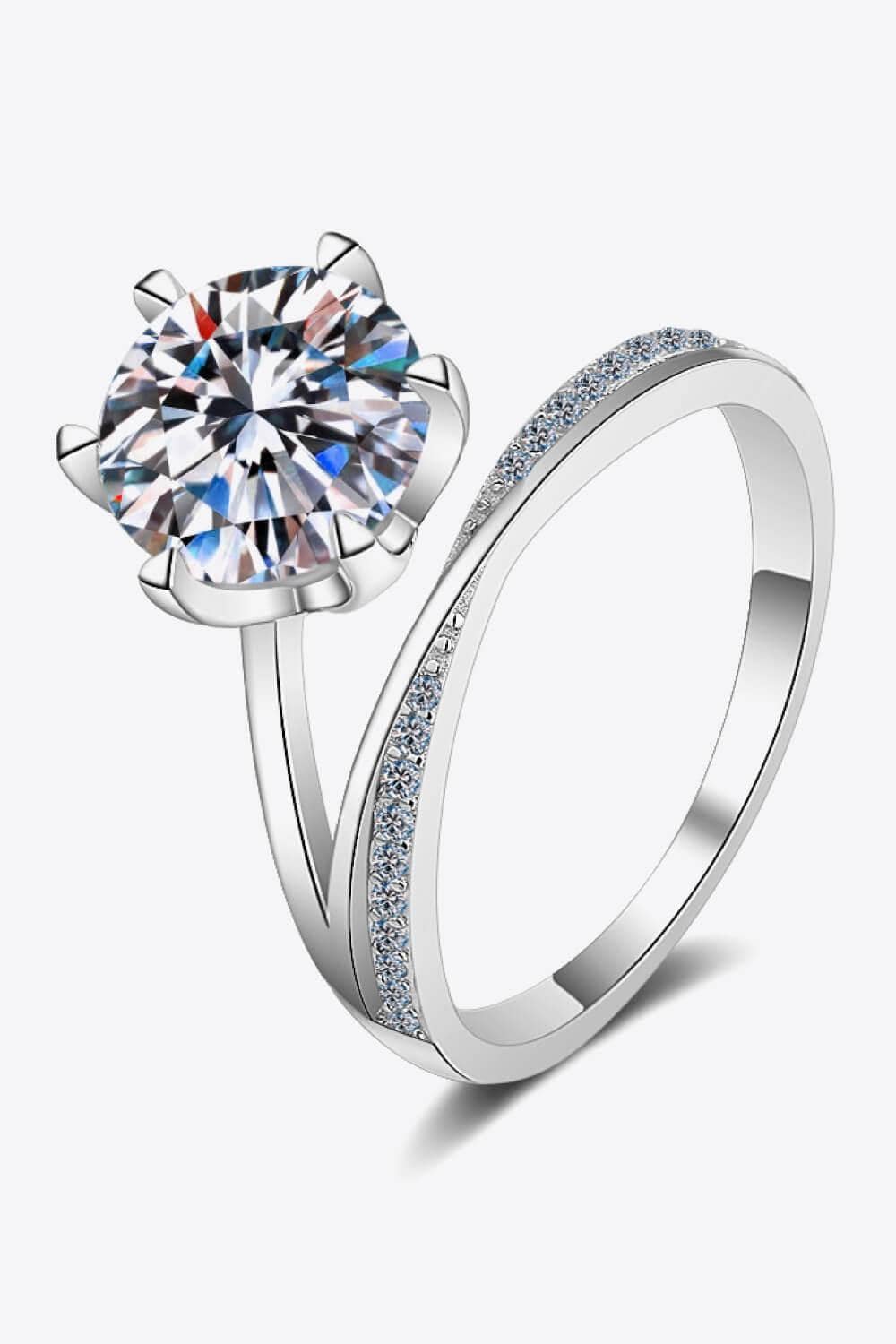 3 Carat Moissanite 6-Prong Ring - Trendsi