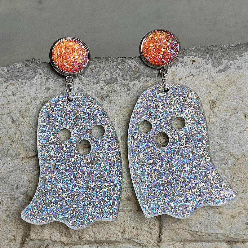 Ghost Shape Acrylic Dangle Earrings - Trendsi - Flyclothing LLC