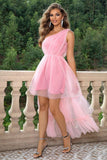 One-Shoulder Sleeveless High-Low Dress - Trendsi
