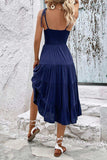Tie-Shoulder Tiered Midi Dress - Trendsi - Flyclothing LLC