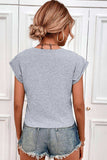 Tied Round Neck Crop Tee - Trendsi - Flyclothing LLC