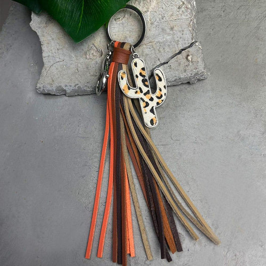 Cactus Keychain with Tassel - Trendsi