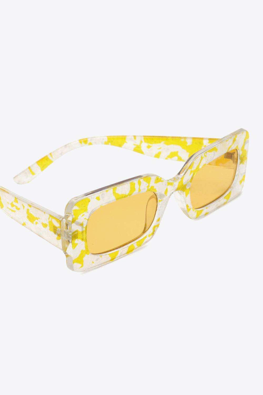Tortoiseshell Rectangle Polycarbonate Sunglasses - Trendsi - Flyclothing LLC