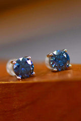 2 Carat Moissanite Four-Prong Platinum-Plated Earrings - Trendsi - Flyclothing LLC