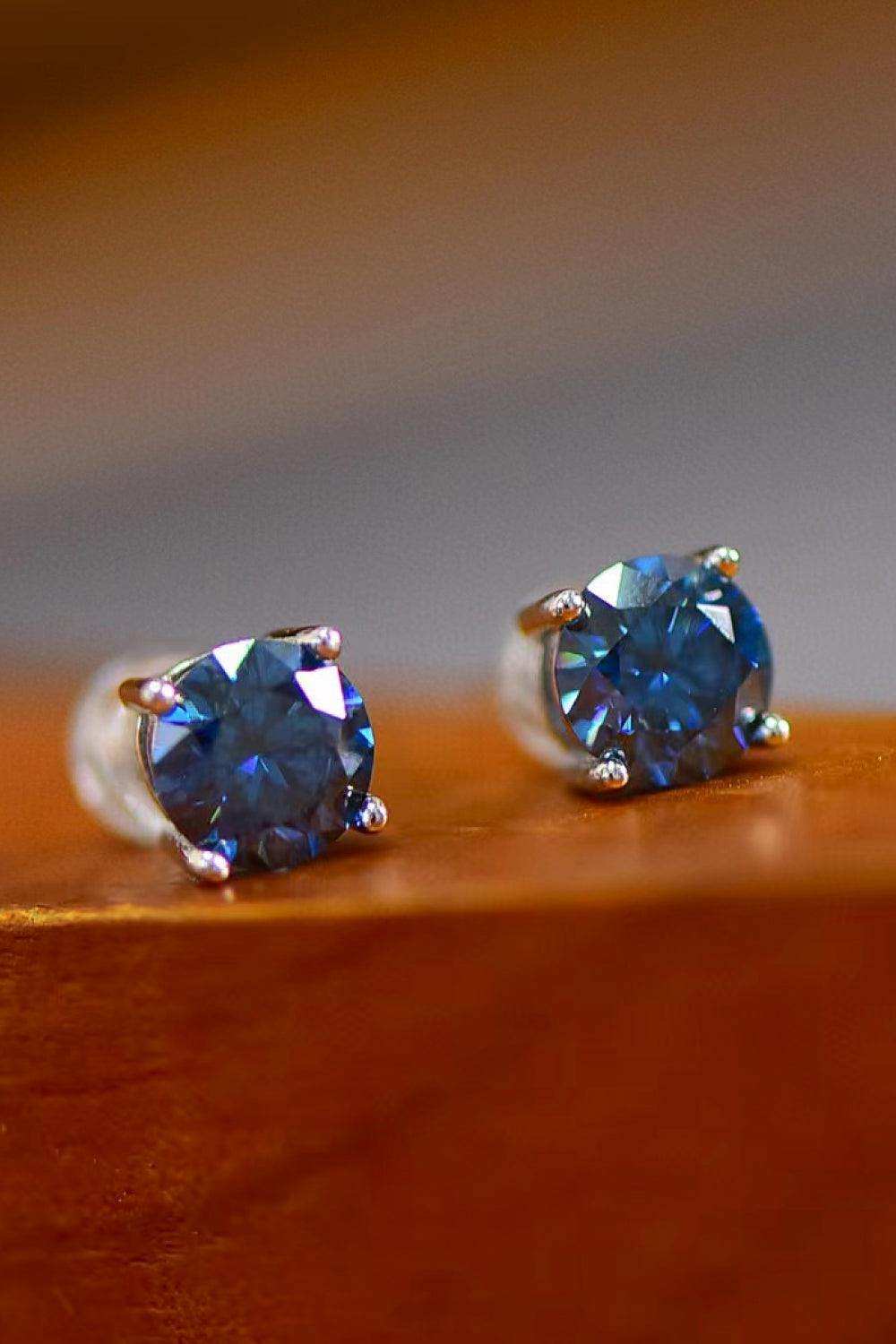 2 Carat Moissanite Four-Prong Platinum-Plated Earrings - Trendsi - Flyclothing LLC