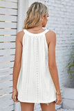 Openwork Round Neck Wide Strap Tank - Trendsi
