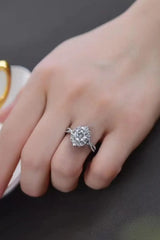 Floral 2 Carat Moissanite Crisscross Ring - Trendsi - Flyclothing LLC