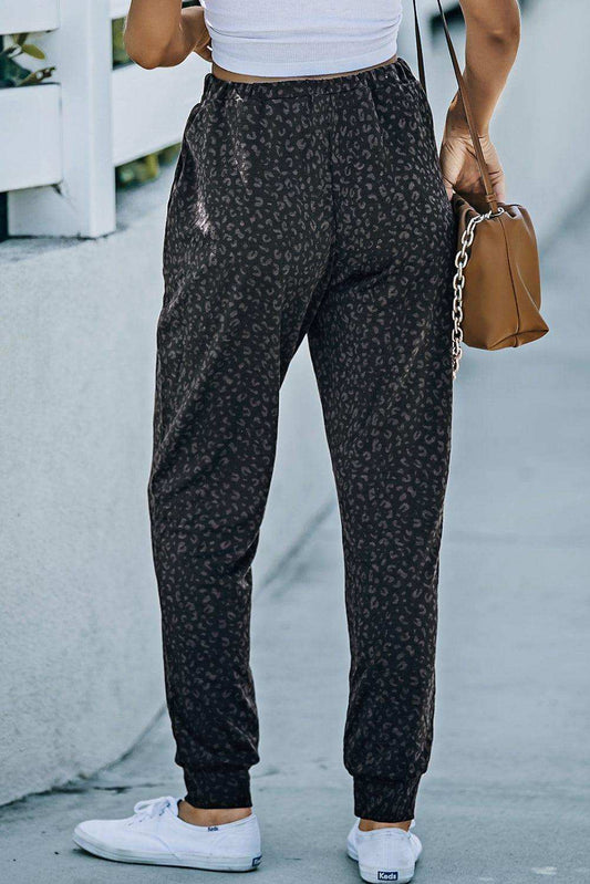 Leopard Print Joggers with Pockets - Trendsi - Flyclothing LLC