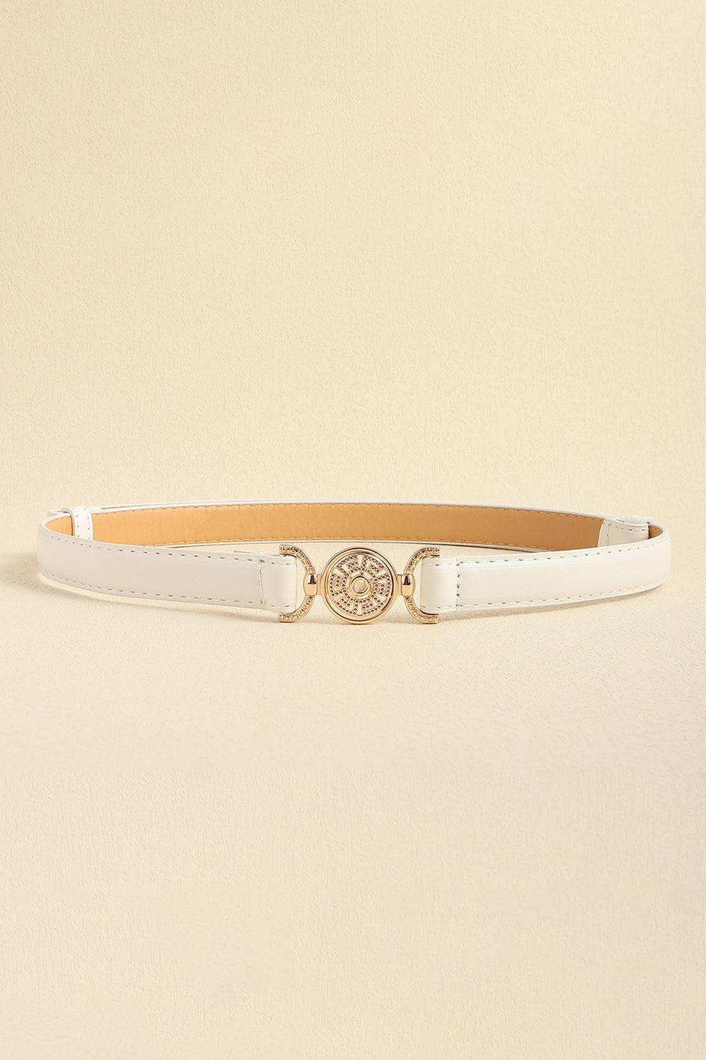 Rhinestone Decor PU Leather Belt - Trendsi - Flyclothing LLC