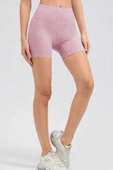 Wide Waistband Slim Fit Sports Shorts - Trendsi - Flyclothing LLC
