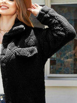 Texture Button Up Dropped Shoulder Coat - Trendsi - Flyclothing LLC