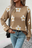 Floral Dropped Shoulder Sweater - Trendsi