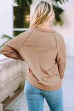 Button Down V-Neck Waffle Knit Shirt - Trendsi - Flyclothing LLC