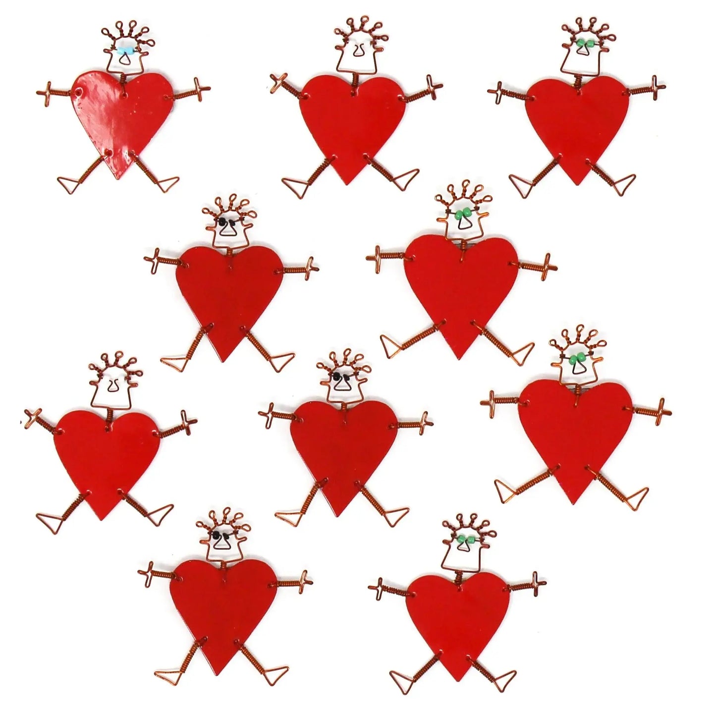 Set of 10 Dancing Girl Heart Body Pins in Red - Creative Alternatives - Creative Alternatives - Flyclothing LLC