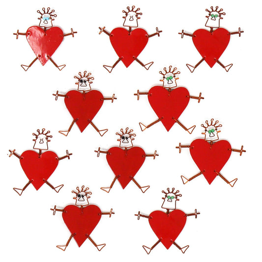 Set of 10 Dancing Girl Heart Body Pins in Red - Creative Alternatives - Flyclothing LLC