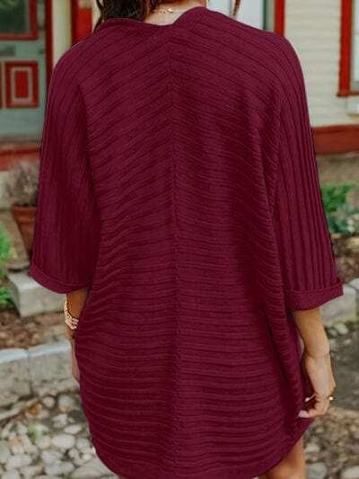 Striped Open Front Knit Cardigan - Trendsi - Flyclothing LLC