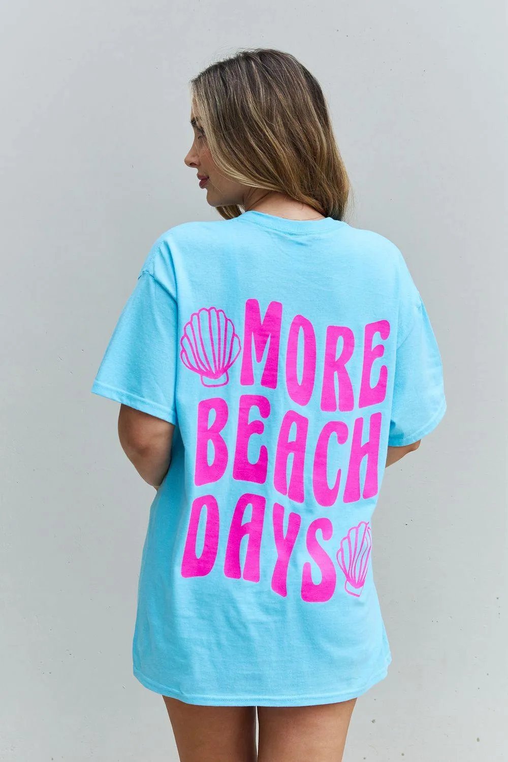 Sweet Claire "More Beach Days" Oversized Graphic T-Shirt - Trendsi - Flyclothing LLC