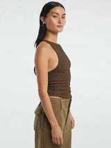 Halter Neck Ribbed Cropped Top - Trendsi - Flyclothing LLC
