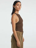 Halter Neck Ribbed Cropped Top - Trendsi - Flyclothing LLC