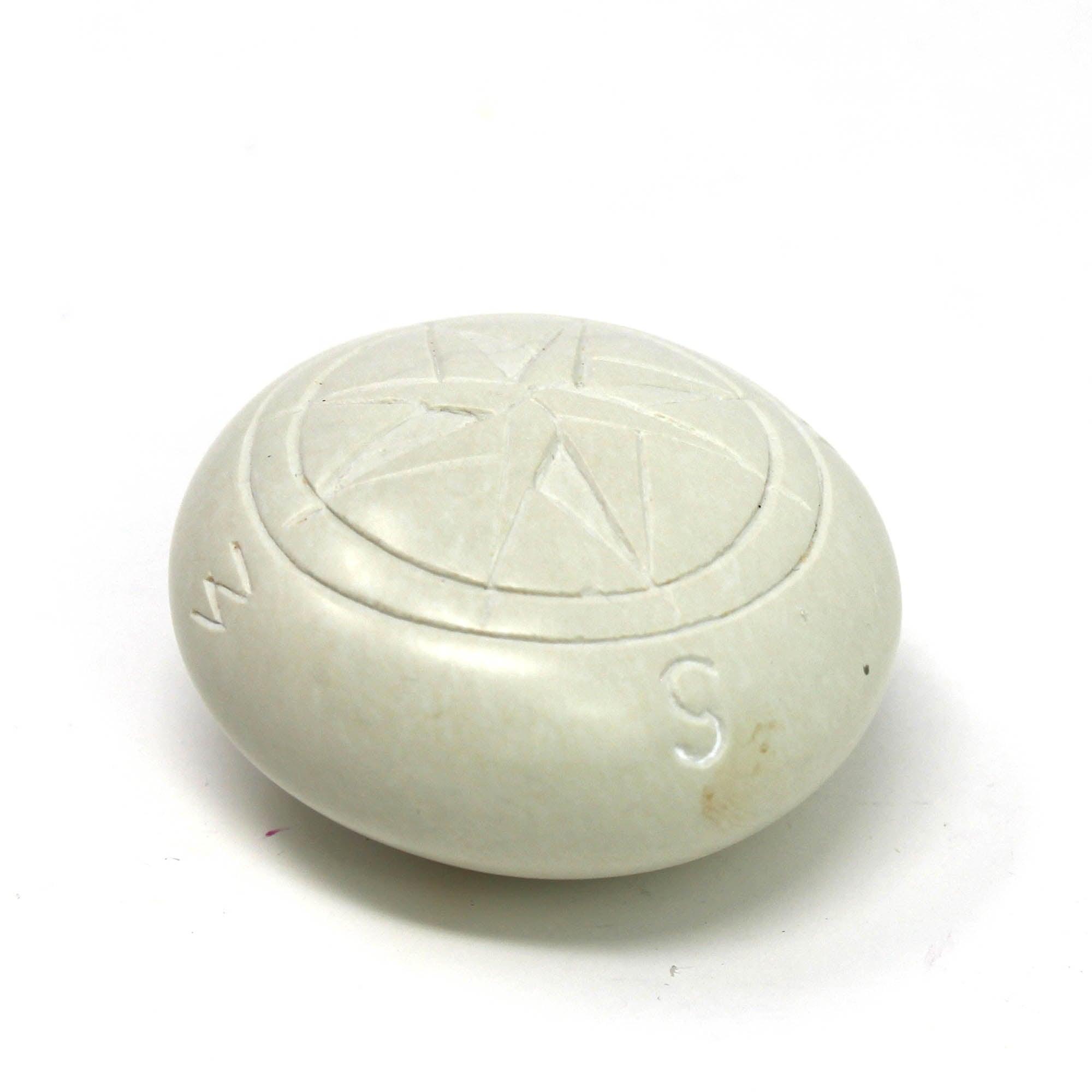 Compass Soapstone Sculpture, Natural Stone - Flyclothing LLC