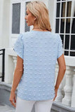 Swiss Dot Round Neck Short Sleeve T-Shirt - Trendsi - Flyclothing LLC