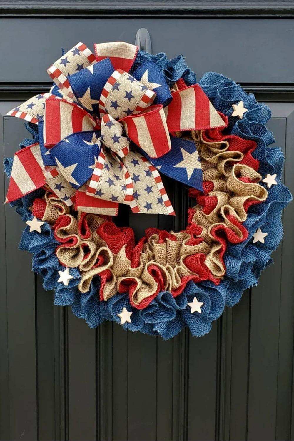 Independence Day Knit Wall Wreath - Trendsi - Flyclothing LLC