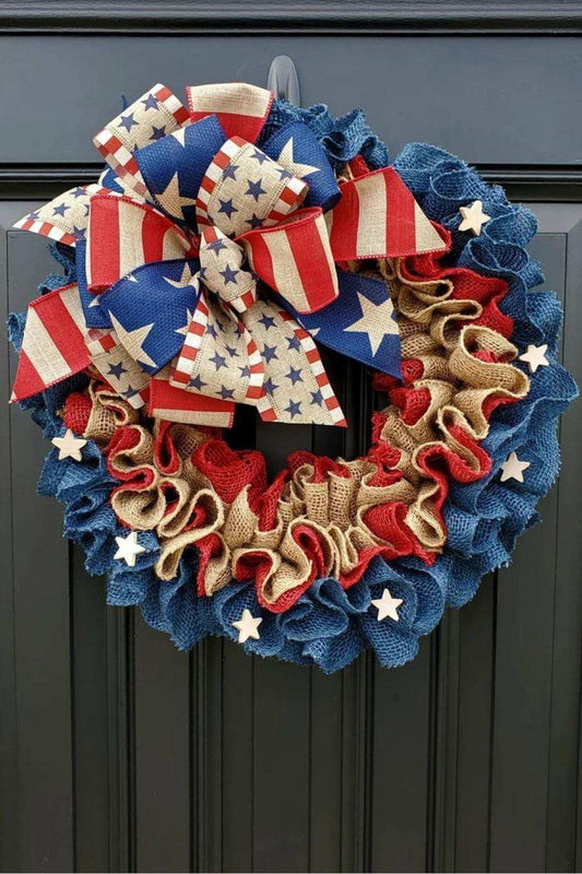 Independence Day Knit Wall Wreath - Trendsi - Flyclothing LLC