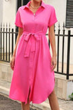 Tied Button Up Shirt Dress - Trendsi - Flyclothing LLC