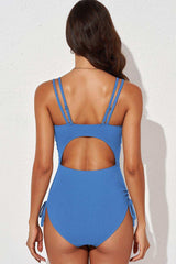 Tied Cutout Plunge One-Piece Swimsuit - Trendsi - Flyclothing LLC