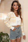V-Neck Cropped Button-Up Cardigan - Trendsi - Flyclothing LLC