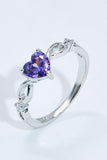 Crystal Heart 925 Sterling Silver Ring - Trendsi