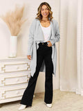 Long Sleeve Open Front Longline Cardigan - Trendsi - Flyclothing LLC
