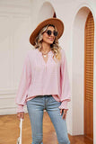 Notched Neck Flounce Sleeve Blouse - Trendsi - Flyclothing LLC