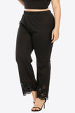 Plus Size Openwork Elastic Waist Pants - Trendsi