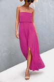 Strapless Split Maxi Dress - Trendsi