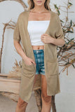 Open Front Sweater Cardigan with Pockets - Trendsi - Flyclothing LLC
