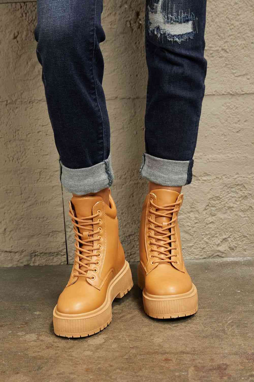 East Lion Corp Platform Combat Boots - Trendsi - Flyclothing LLC