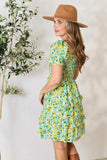 Double Take Smocked Scoop Neck Flounce Sleeve Mini Dress - Trendsi - Flyclothing LLC