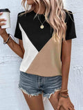 Color Block T-Shirt - Trendsi - Flyclothing LLC