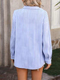 Button Up Dropped Shoulder Shirt - Trendsi - Flyclothing LLC