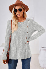 Round Neck Long Sleeve T-Shirt - Trendsi - Flyclothing LLC