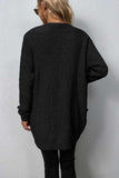 Rib-Knit Open Front Pocketed Cardigan - Trendsi - Flyclothing LLC