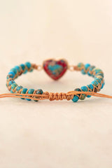 Handmade Heart Shape Natural Stone Bracelet - Trendsi